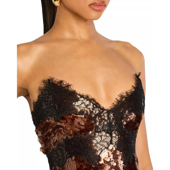 598$ Retrofete Ellen Sequin Strapless Bodycon Party Cocktail Mini Dress Size S - Picture 4 of 4